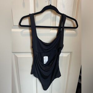 Sleeveless Cutout Black Bodysuit Large